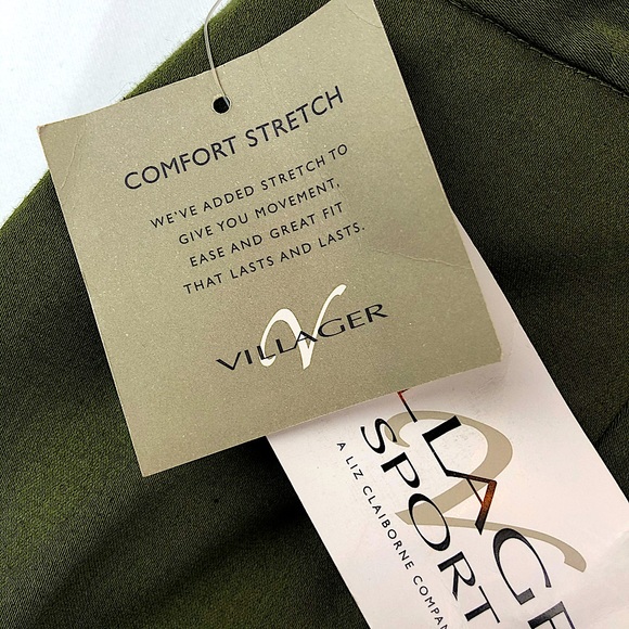 Comfort Stretch Golf Shorts Rich Olive Green Liz Claiborne - Picture 6 of 10